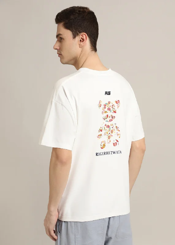 Bearsy Paisley White Oversized T-shirt