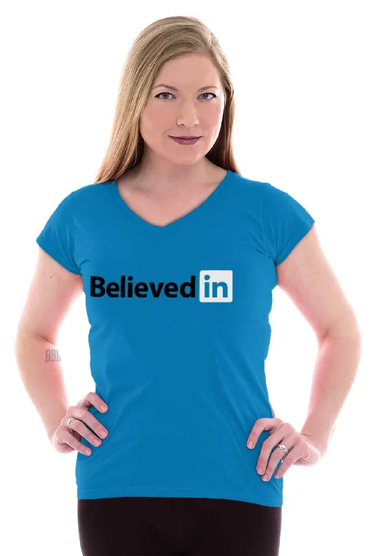 Believed in Junior Fit V-Neck T-Shirt