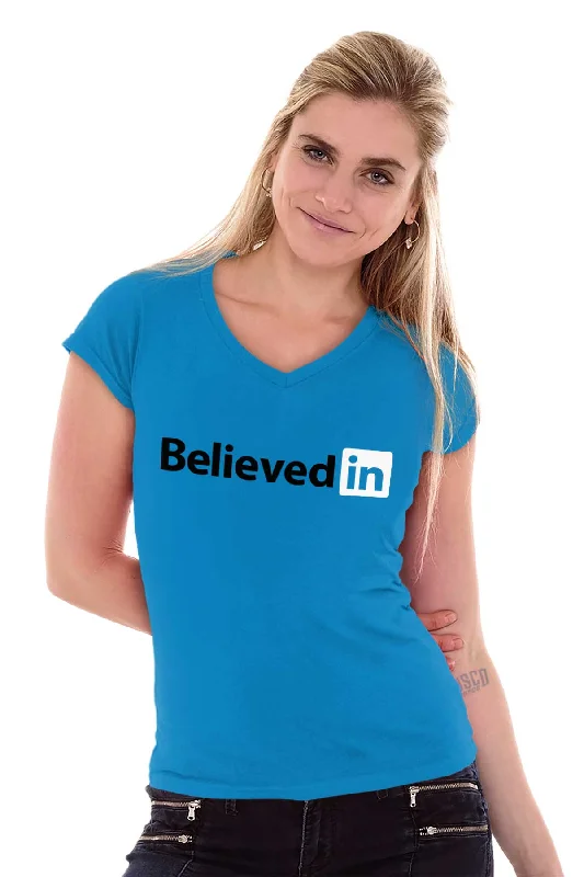 Believed in Junior Fit V-Neck T-Shirt