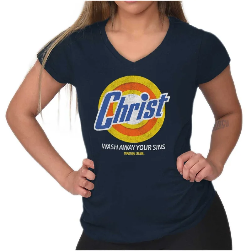 Christ Detergent Junior Fit V-Neck T Shirt