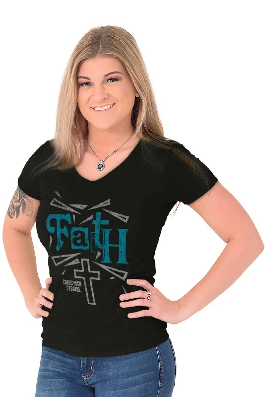 Faith Cross Junior Fit V-Neck T-Shirt