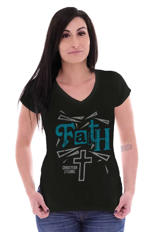 Faith Cross Junior Fit V-Neck T-Shirt