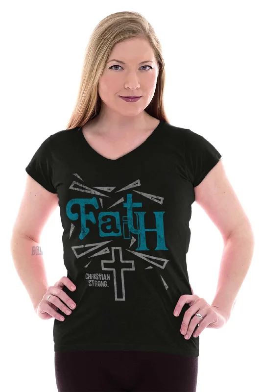 Faith Cross Junior Fit V-Neck T-Shirt