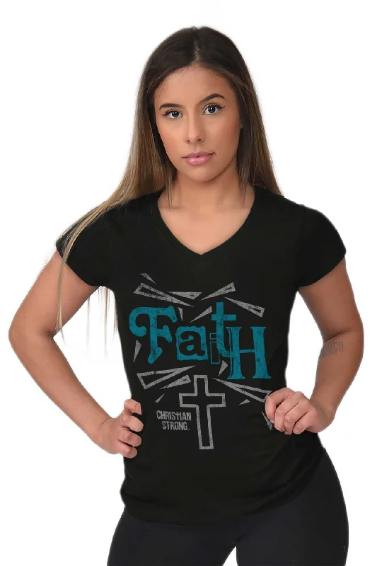 Faith Cross Junior Fit V-Neck T-Shirt