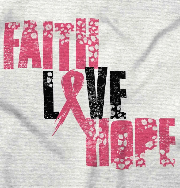 Pink Faith Love Hope Junior Fit V-Neck T Shirt