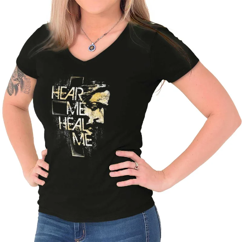 Hear Me Heal Me Junior Fit V-Neck T-Shirt