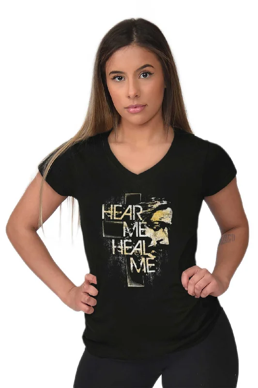 Hear Me Heal Me Junior Fit V-Neck T-Shirt