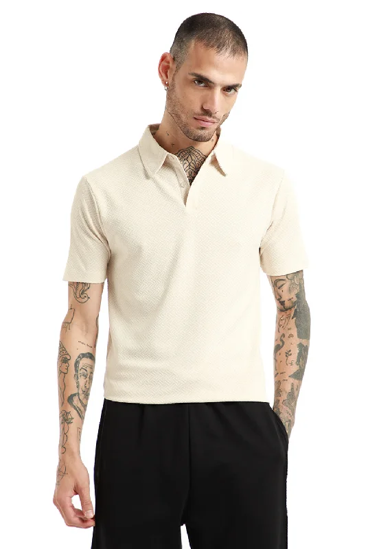 Off white twin weave Polo Tshirt