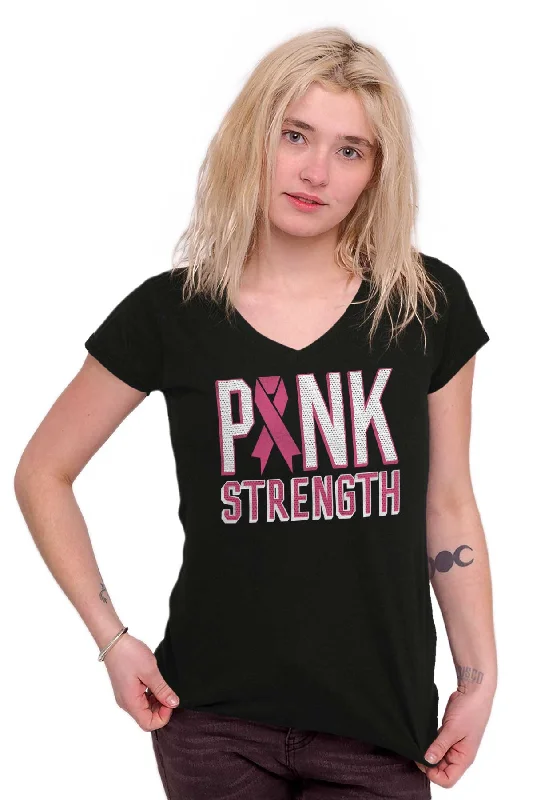 BCA Pink Strength Junior Fit V-Neck T Shirt