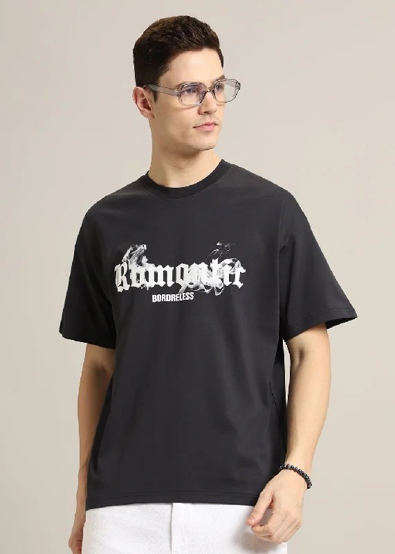 Romantic Funk Black Oversized T-shirt