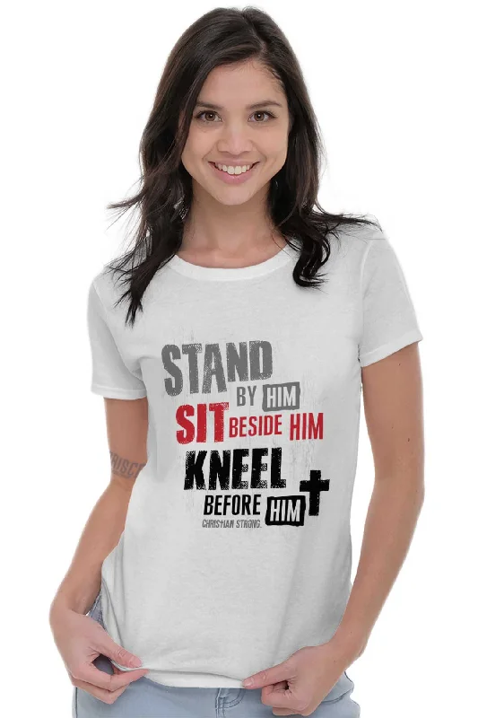 Stand Sit Kneel Ladies T Shirt