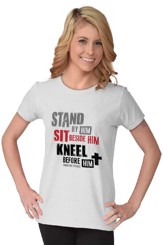 Stand Sit Kneel Ladies T Shirt