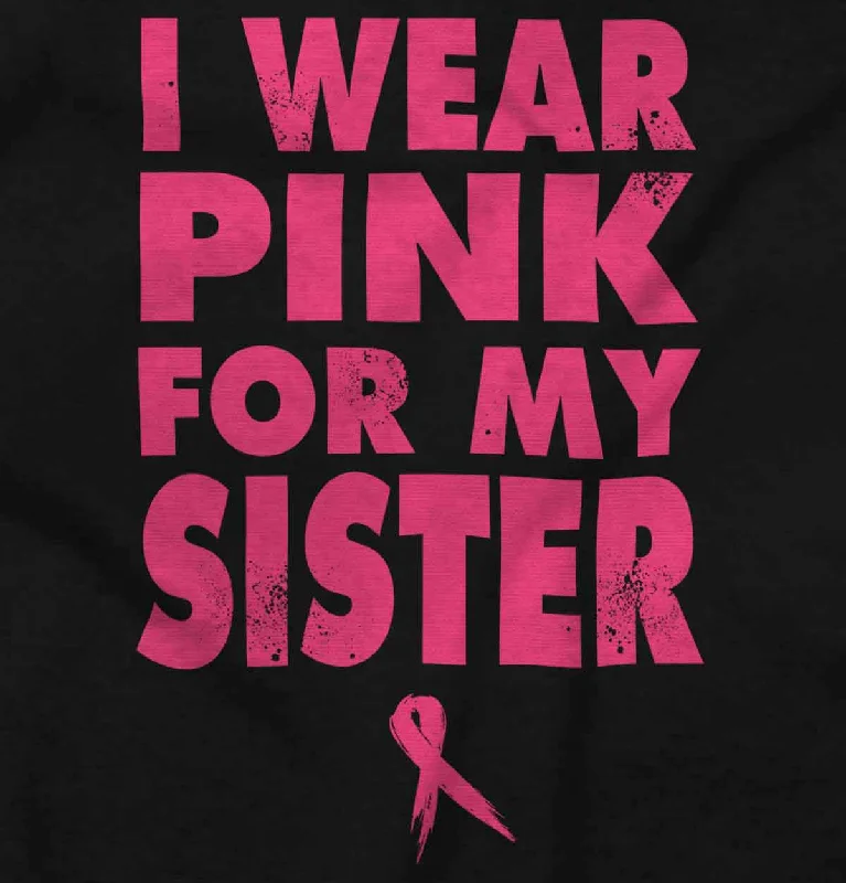 Wear Pink For My Sister Junior Fit V-Neck T Shirt