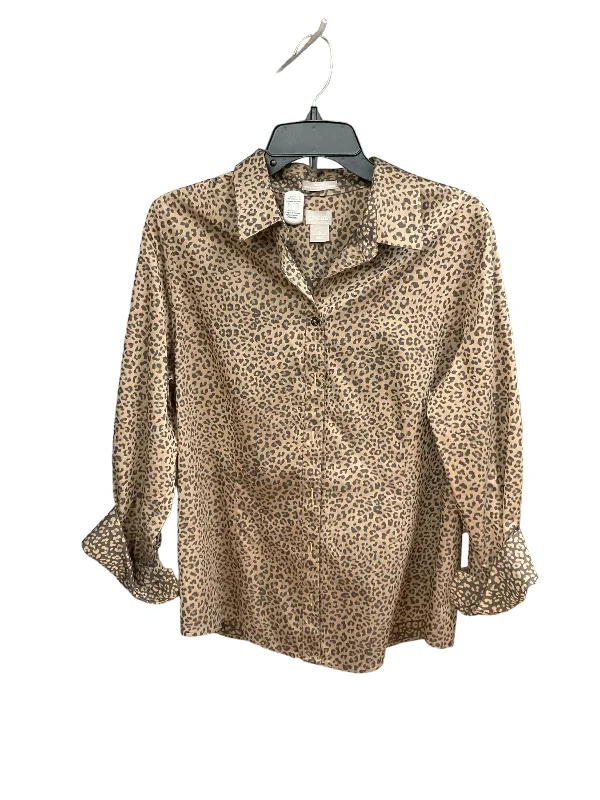 Animal Print Blouse Long Sleeve Chicos, Size L