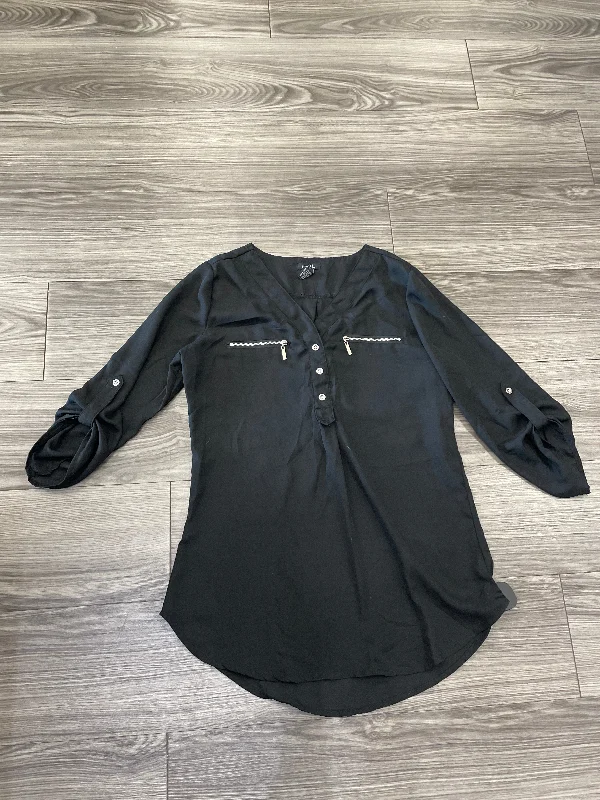 Black Blouse 3/4 Sleeve Rue 21, Size M