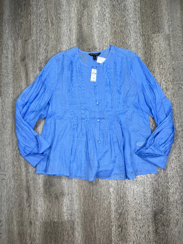 Blue Blouse Long Sleeve Banana Republic, Size L