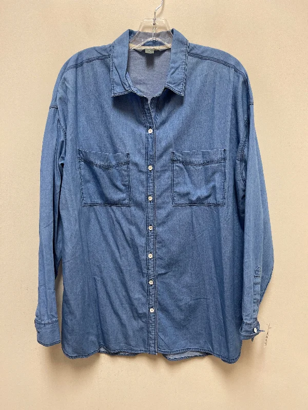 Blue Blouse Long Sleeve Old Navy, Size Xl