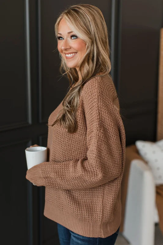 Captivating In Color Knit Sweater- Light Rust