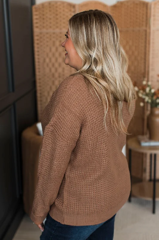 Captivating In Color Knit Sweater- Light Rust