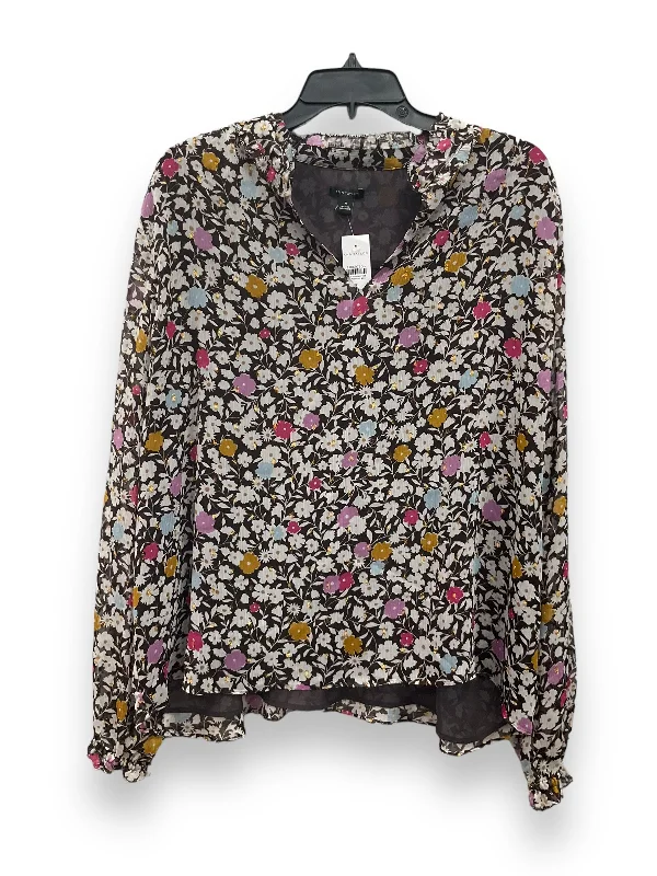 Floral Print Blouse Long Sleeve Ann Taylor, Size Xl