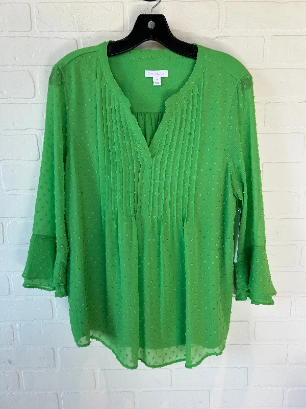 Green Blouse Long Sleeve Charter Club, Size M