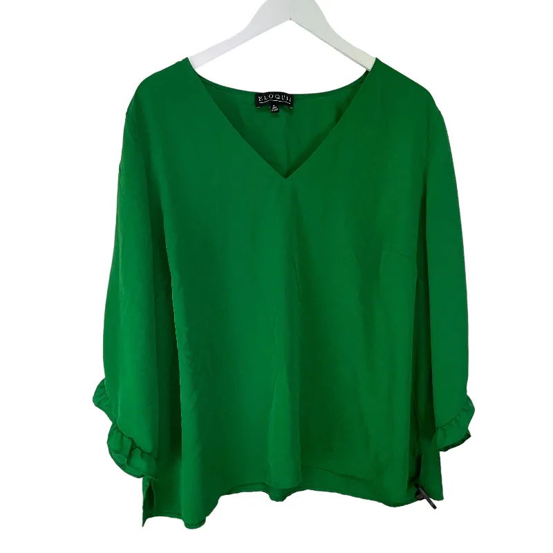 Green Blouse Long Sleeve Eloquii, Size 20