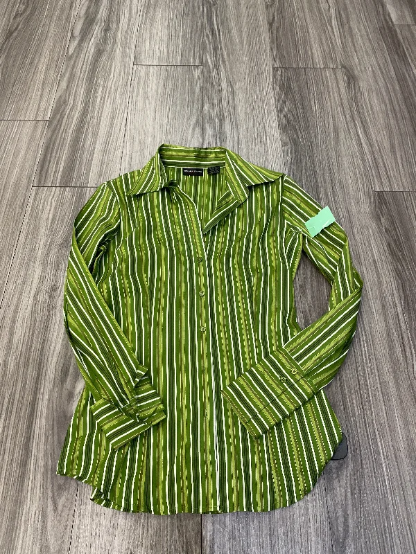 Green Blouse Long Sleeve New York And Co, Size Xs