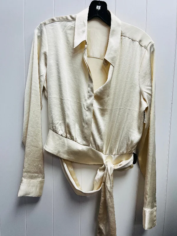 Ivory Blouse Long Sleeve Express, Size M