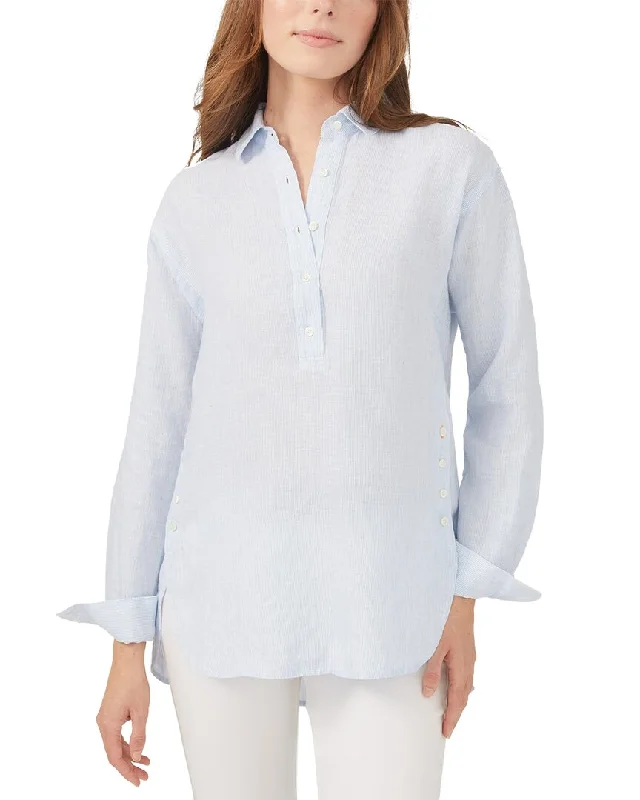 J.McLaughlin Stripe Fallon Linen Blouse