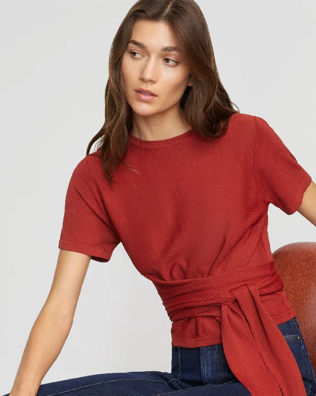 Jude Cropped Tie-Front Top