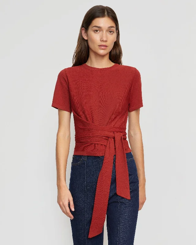 Jude Cropped Tie-Front Top