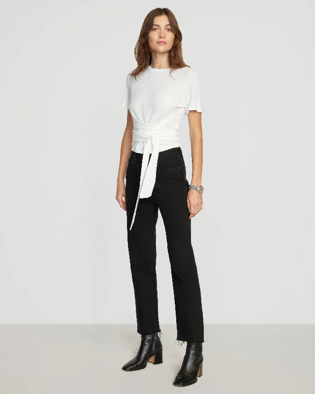 Jude Cropped Tie-Front Top