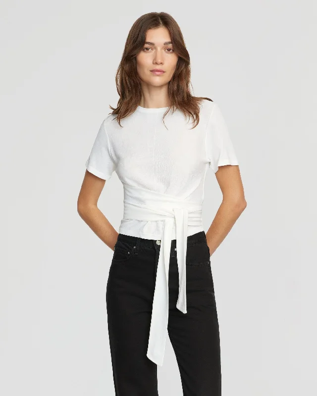 Jude Cropped Tie-Front Top