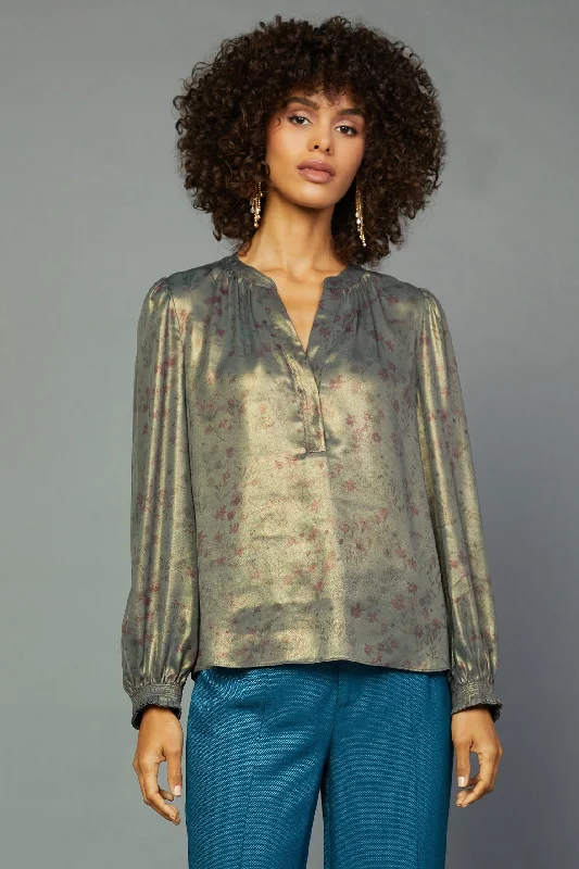 Metallic Foil Blouse