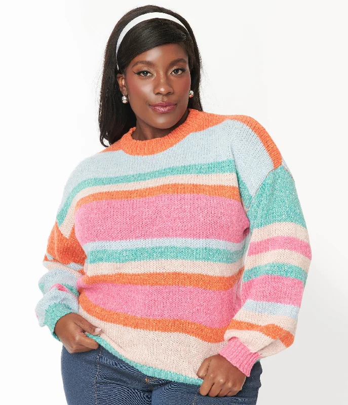 Multicolor Striped Pullover Sweater