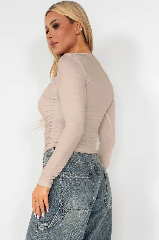 Oaklee Stone Long Sleeve Top