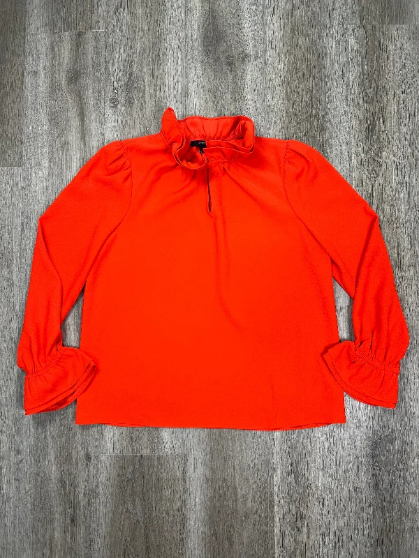 Orange Blouse Long Sleeve J. Crew, Size M