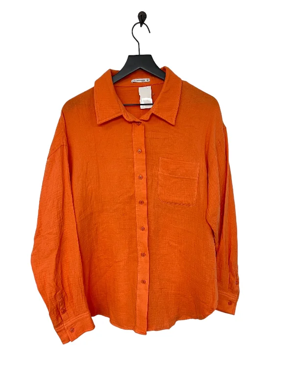 Orange Blouse Long Sleeve Staccato, Size L