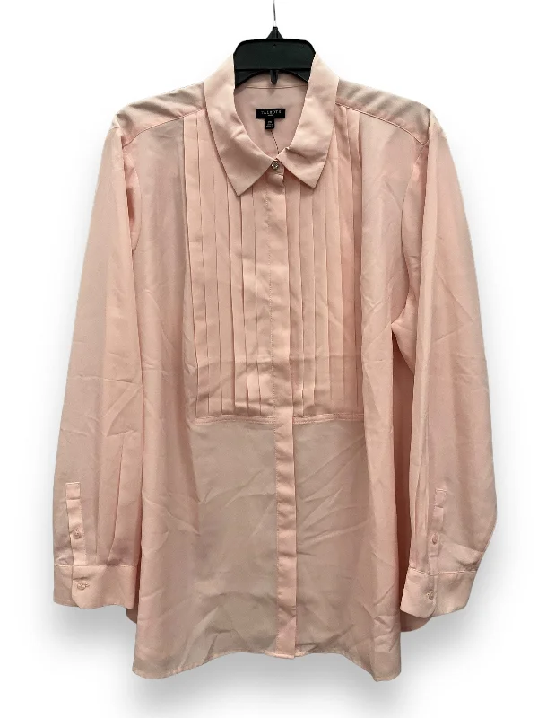 Pink Blouse Long Sleeve Talbots, Size 2x