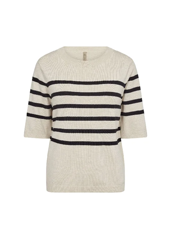 Soya Concept Dollie Striped Short Sleeve Sweater