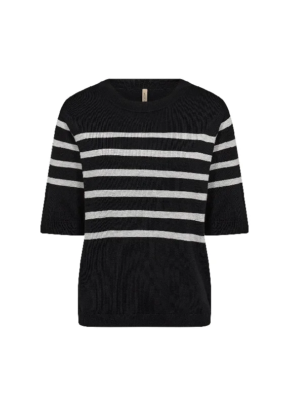 Soya Concept Dollie Striped Short Sleeve Sweater