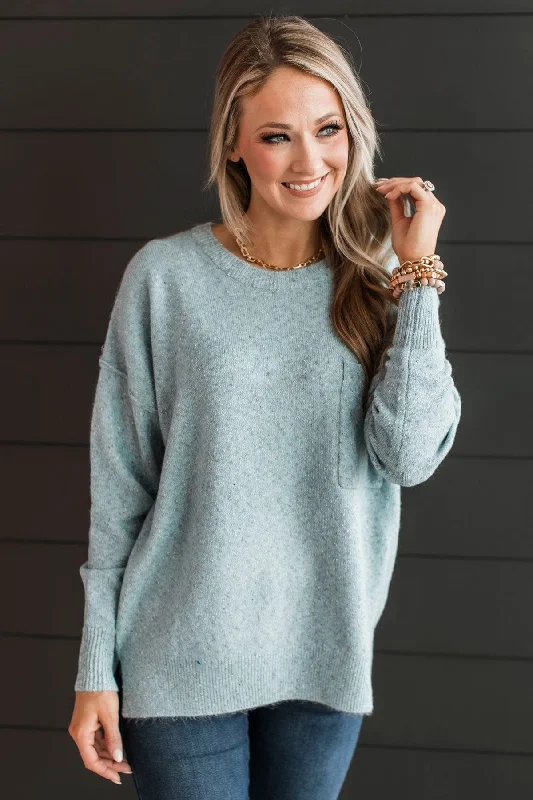 Stay Magical Sprinkle Knit Sweater- Light Blue