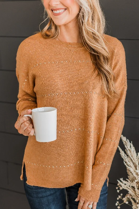 Watch Them Swoon Knit Sweater- Camel