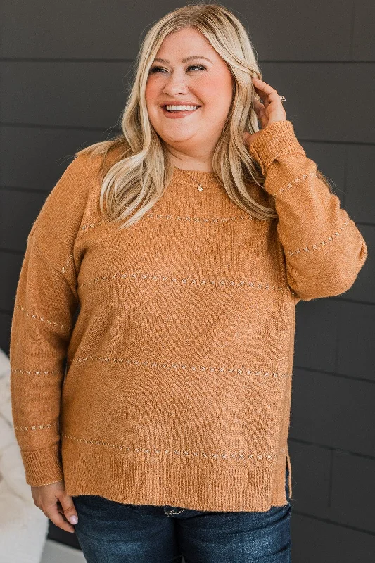 Watch Them Swoon Knit Sweater- Camel