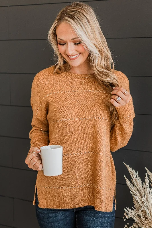 Watch Them Swoon Knit Sweater- Camel