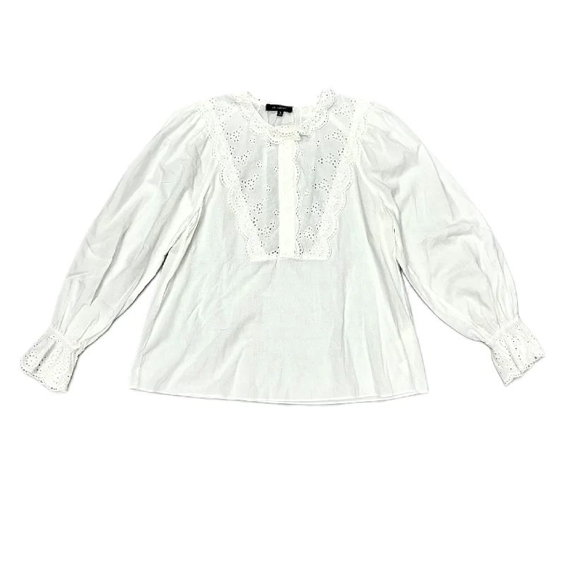 White Blouse Long Sleeve By En Saison, Size: S