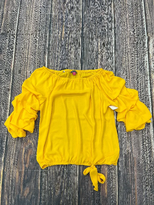 Yellow Blouse Long Sleeve Vince Camuto, Size M