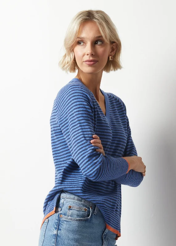 Zaket & Plover Essential Stripe V-Neck Sweater