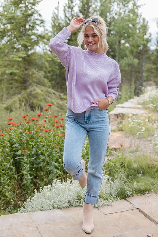 A Great Escape Lilac Oversized Crew Neck Sweater