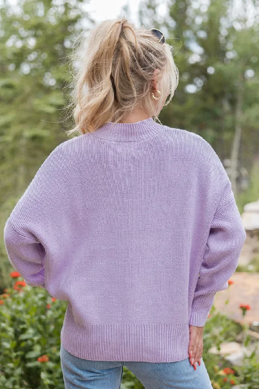 A Great Escape Lilac Oversized Crew Neck Sweater